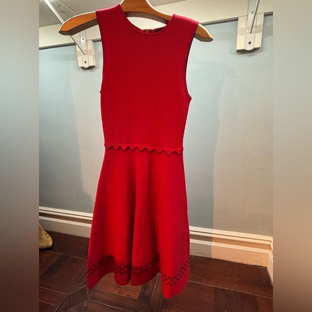 Ted Baker London Red Sleeveless Crew Neck Dress